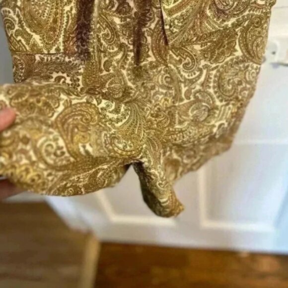 NWT House of Harlow 1960’s Romper Paisley Ivory Linen Blend Belted - Picture 2 of 3